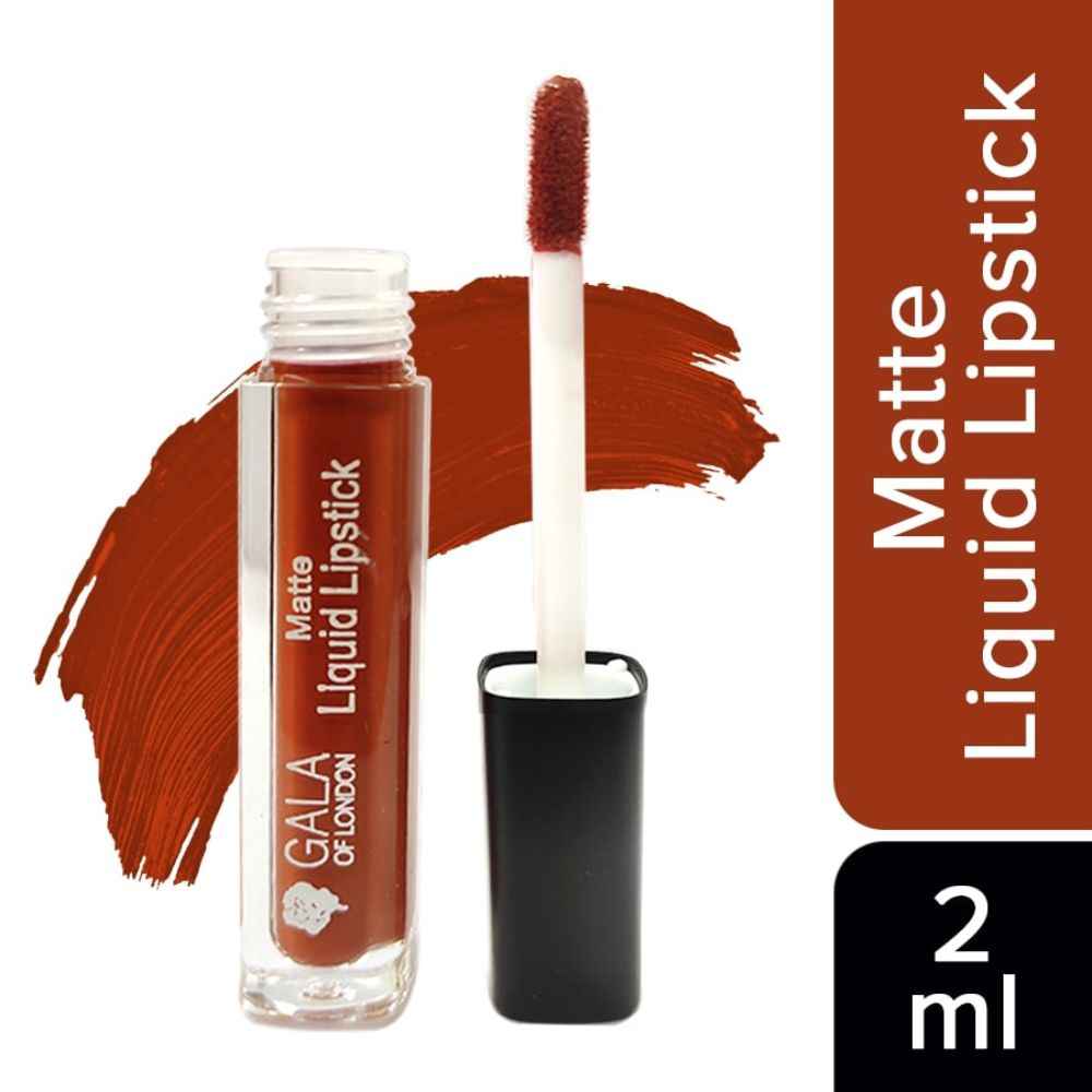 Buy Gala of London Matte Liquid Lipstick (Waterproof, Transfer Proof, Mask Proof, 12H Lasting) - 05 Brick Nude (2 ml) - Purplle