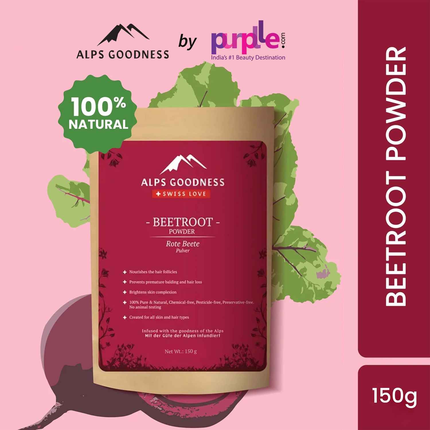 Buy Alps Goodness Powder - Beetroot (150 g) - Purplle