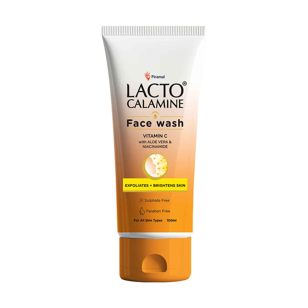 Buy Lacto Calamine Vitamin C Face Wash with Aloe Vera & Niacinamide for bright and glowing skin. Exfoliates skin. Reduces pigmentation. No Parabens, No Sulphates - 100 ml - Purplle