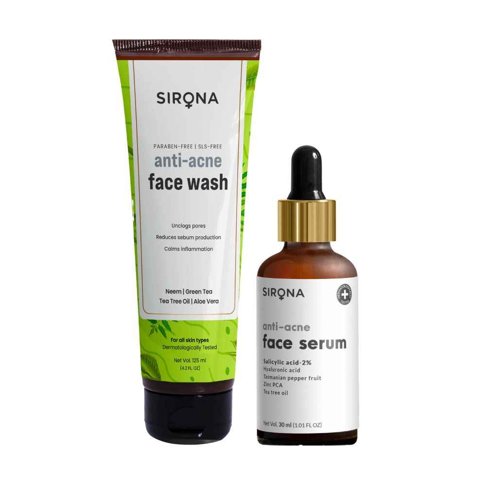 Buy Sirona Anti Acne Face Serum + Anti Acne Face Wash 30 ml - Purplle