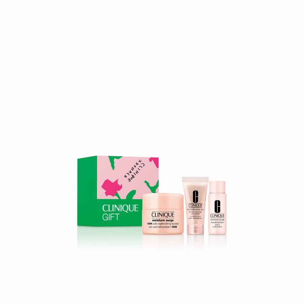 Buy Clinique S22 Gift 3Cb Moisture Moisture Surge™ 100-Hour Auto-Replenishing Hydrator 15Ml Jar","Moisture Surge Eye™ 96-Hour Hydro-Filler Concentrate (Global Ex Thailand) 5Ml Tube ","Moisture Surge™ Hydrating Lotion 7Ml Bottle" - Purplle