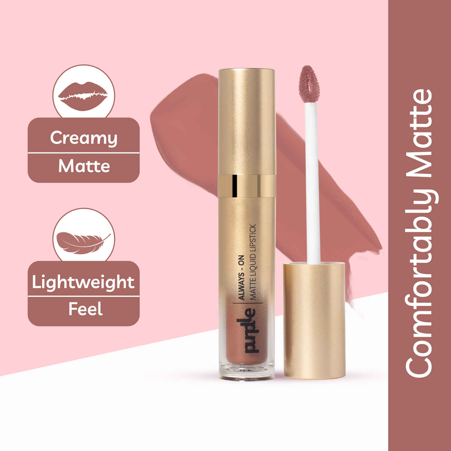 Buy Purplle Always - On Matte Liquid Lipstick - Creme De Cocoa 01 (6.5 ml) - Purplle