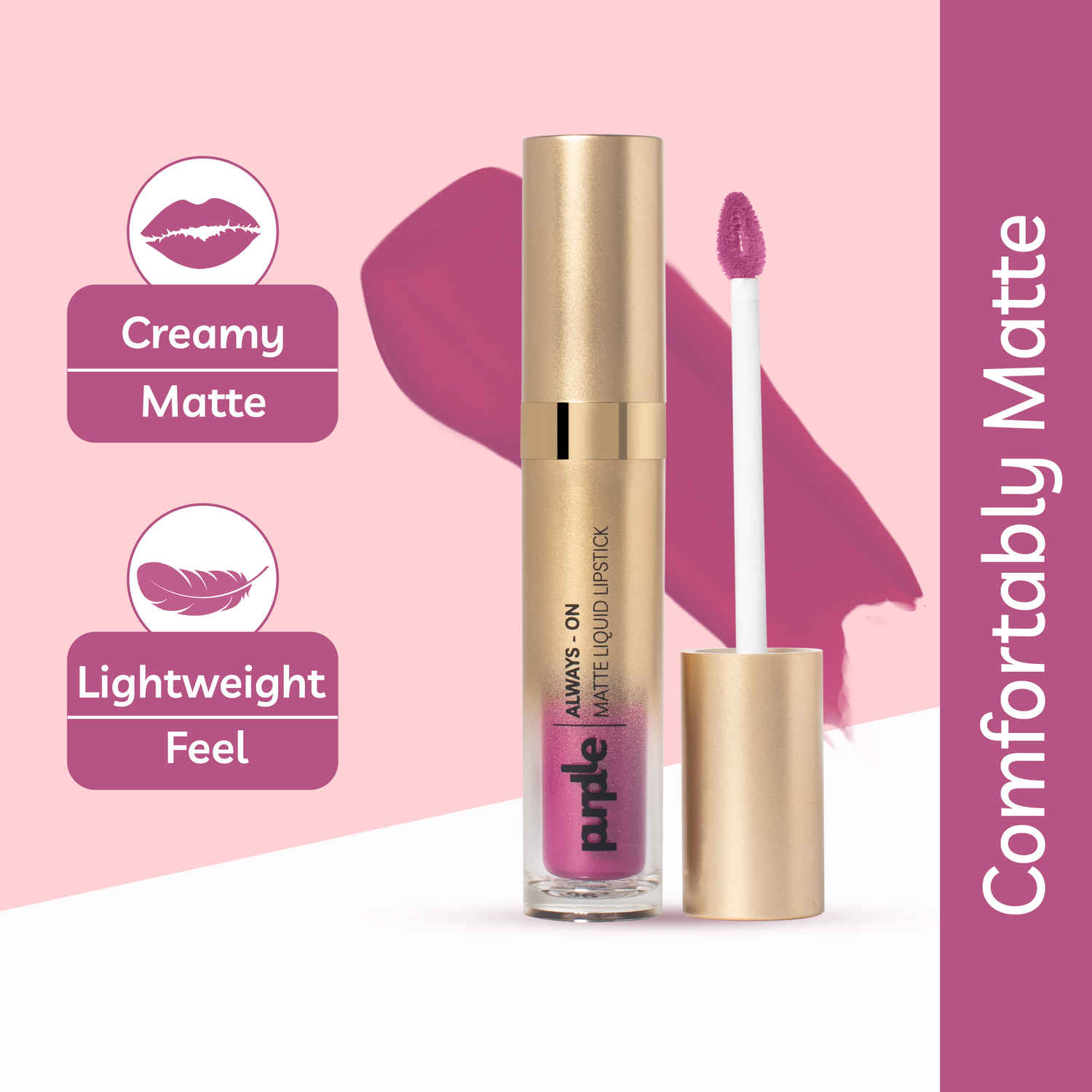 Buy Purplle Always - On Matte Liquid Lipstick - Flamingo Punch 08 (6.5 ml) - Purplle
