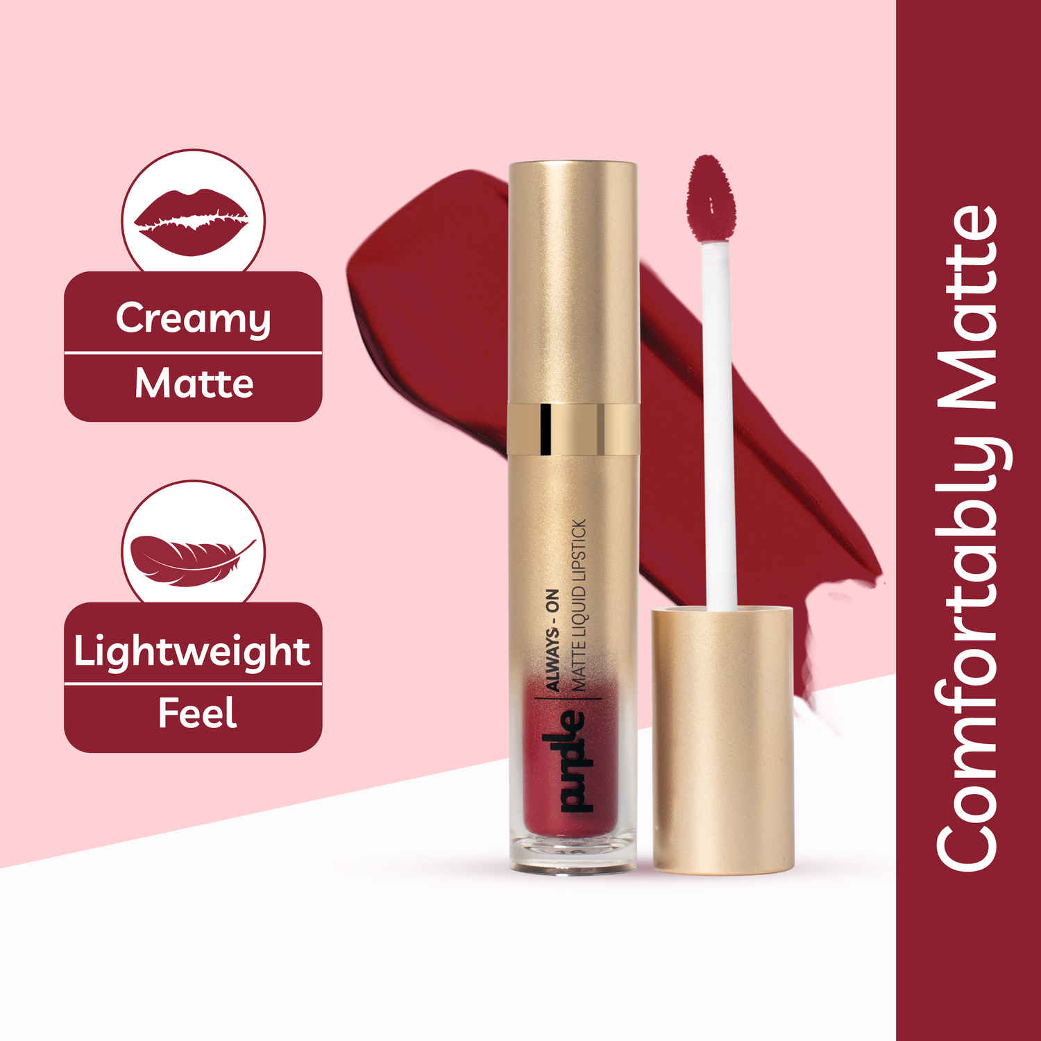 Buy Purplle Always - On Matte Liquid Lipstick - Lusty Love 17 (6.5 ml) - Purplle