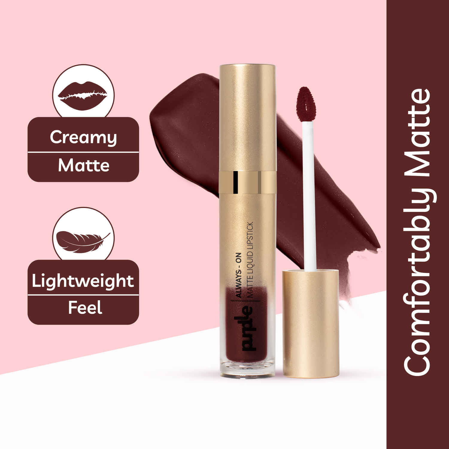 Buy Purplle Always - On Matte Liquid Lipstick - Scandalous Sip 18 (6.5 ml) - Purplle