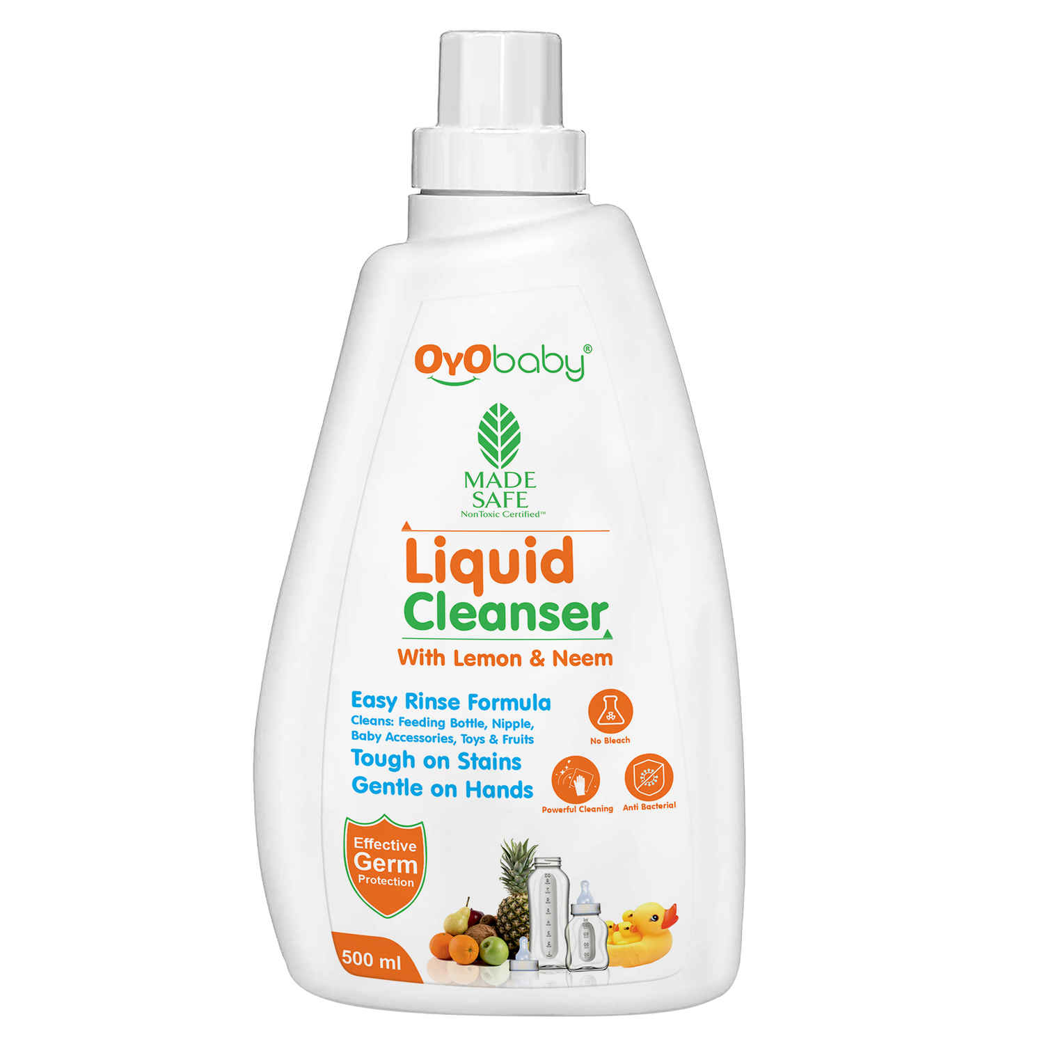 Buy OYO BABY Liquid Cleanser, Anti-Bacterial, Food Grade, For Baby Bottles, Accessories and Vegetables (500 ml) - Purplle