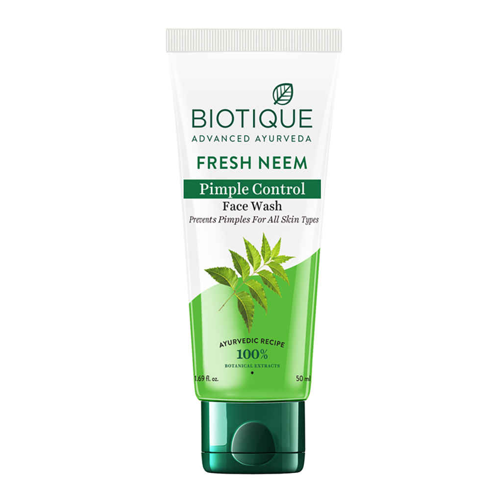 Buy Biotique Fresh Neem Pimple Control Face Wash (50 ml) - Purplle