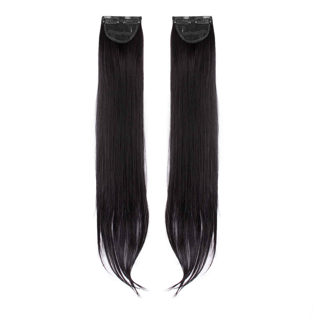 Buy STREAK STREET CLIP-IN 24" STRAIGHT NATURAL BLACK SIDE PATCHES (2pcs Set) - Purplle