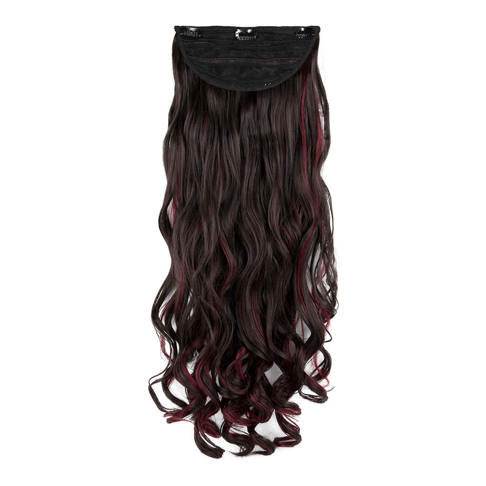 Buy Streak Street CLIP-IN 30'' Beach Wavy Burgundy Hair Extensions - Purplle