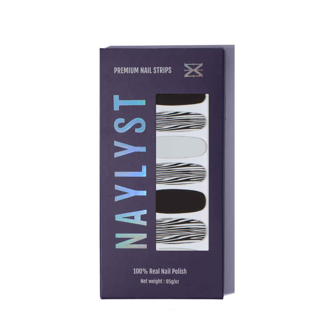 Buy Naylyst Premium 100% Real Nail Polish Strips Kit- Zeby - 16 Strips - Purplle