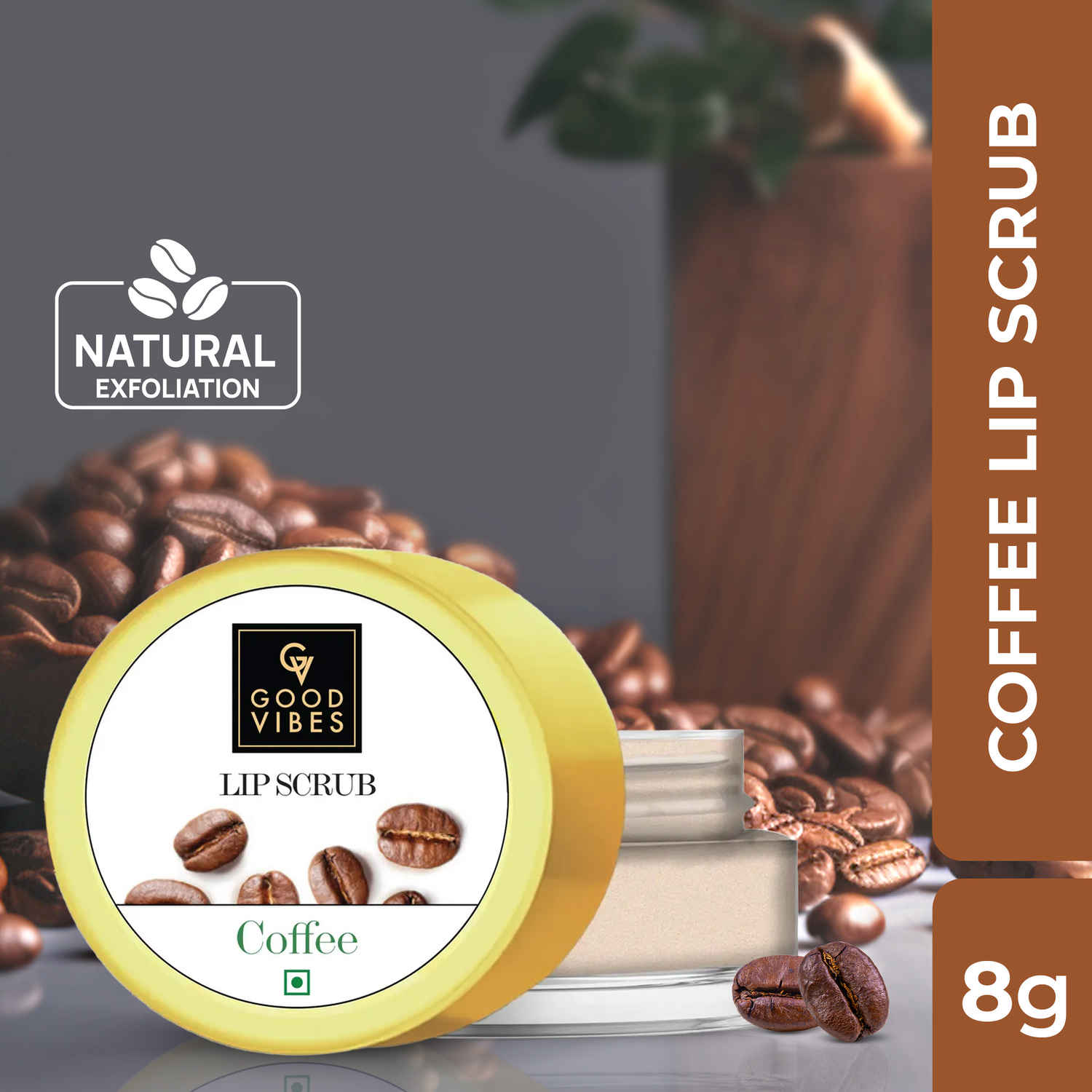 Buy Good Vibes Coffee Lip Scrub | Lightweight, Exfoliating, Protect & Nourishes Lips | Paraben Free | No Animal Testing (8 gm) - Purplle