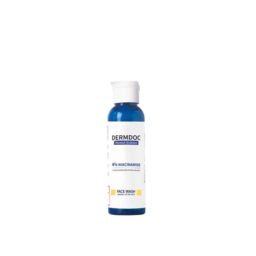 Buy DERMDOC by Purplle 4% Niacinamide Face Wash (120 ml) | face wash for dry skin | oil free face wash | face wash niacinamide | niacinamide for oily skin | brightening, non-drying face wash - Purplle