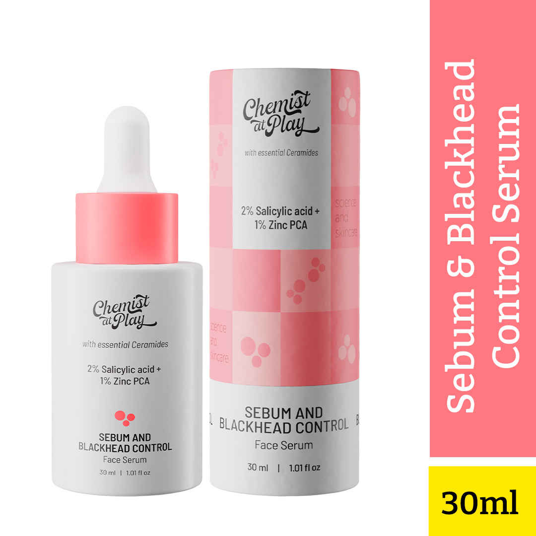 Buy Chemist at Play Sebum & Blackhead Control Face Serum with Ceramides | 2% Salicylic Acid + 1% Zinc PCA | For acne-prone & bumpy skin, controls excess sebum & improves skin texture | 30ml - Purplle