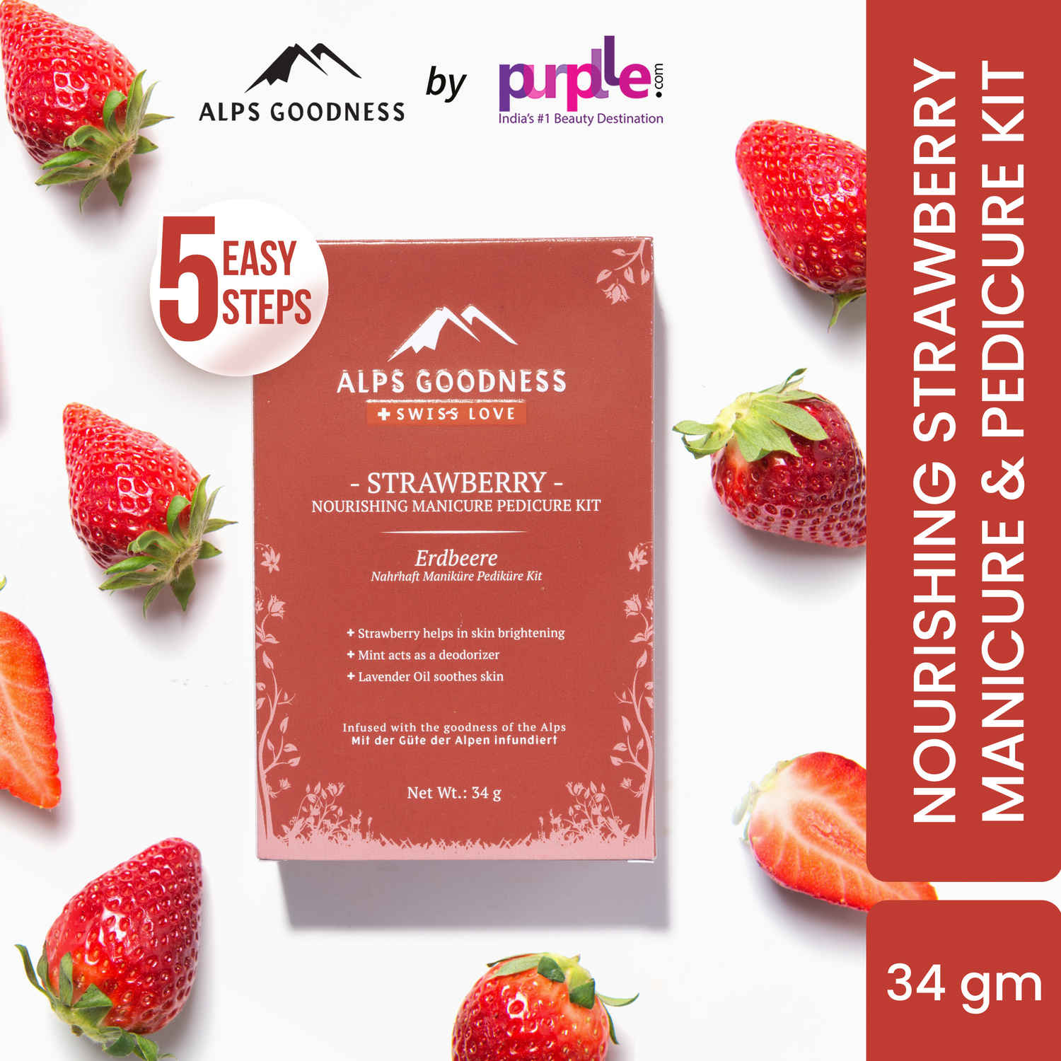Buy Alps Goodness Strawberry Nourishing Manicure Pedicure Kit (34 gm) - Purplle