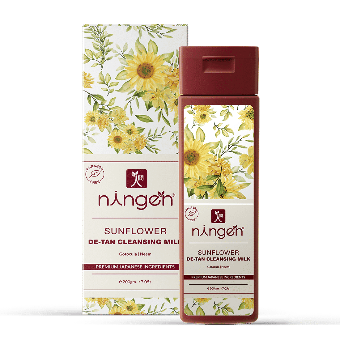 Buy Ningen Sunflower De-tan Cleansing Milk I Enriched with Gotokula, Neem I Irritation Free, Paraben Free I Removes Tan, Dirt, Grime and Make-up I(200 g) - Purplle