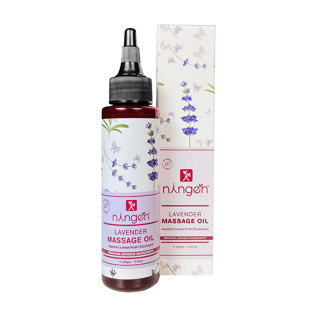 Buy Ningen Lavender Massage Oil I Enriched with Jasmine, Lemon Fruit, Eucalyptus I Dermatologically Tested, Paraben Free I Relieves Muscle Pain & Joint Pain I(100 g) - Purplle