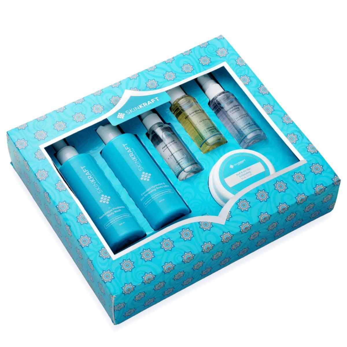 Buy SkinKraft Festive Body Kit | Indulgence Gift for Women & Men | Body Wash | Body Lotion | Body Scrub | Body Massage Oil | Body Mist | Pillow Mist | Hand Butter - Purplle