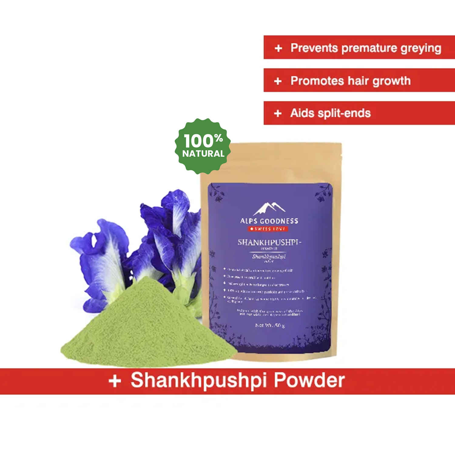 Buy Alps Goodness Powder - Shankhpushpi (50 g) - Purplle