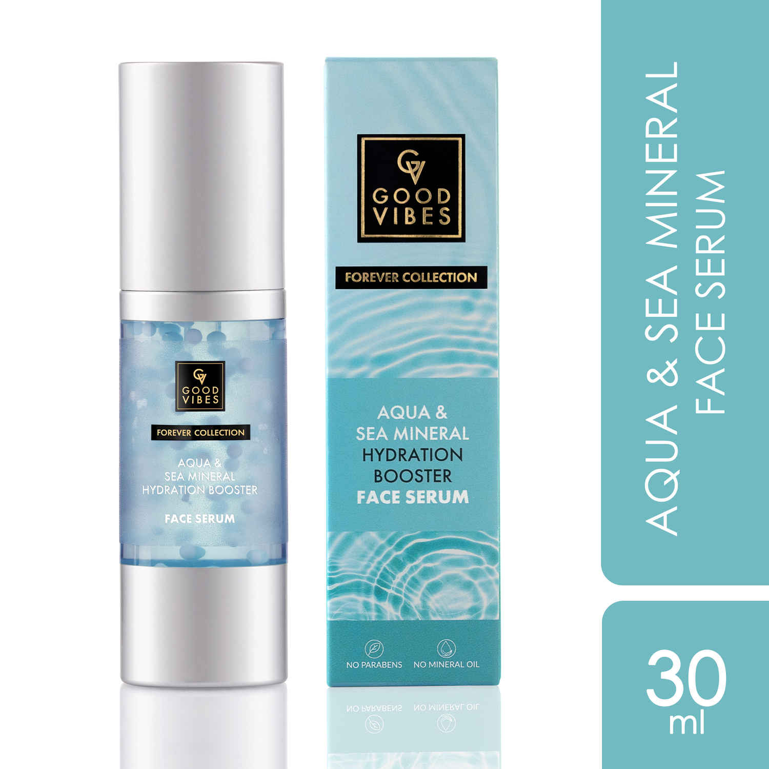 Buy Good Vibes Aqua & Sea Mineral Hydration Booster Face Serum | Forever Collection | Protects From Pollution, Provides Hydration | Vegan, No Parabens, No Sulphates, No Mineral Oil, No Silicones, No Animal Testing (30 ml) - Purplle