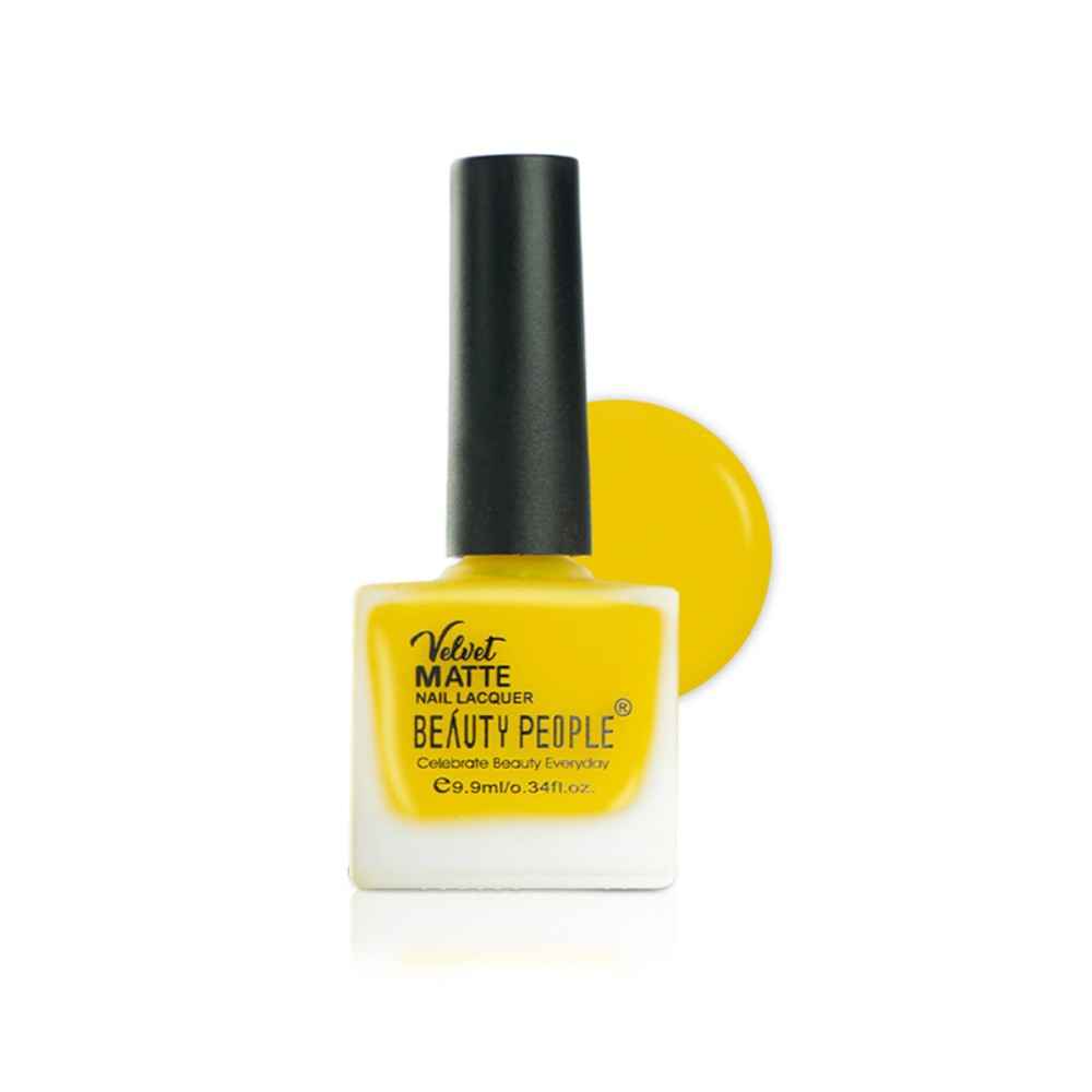 Buy Beauty People Velvet Matte Nail Polish matte me yellow 374 - Purplle
