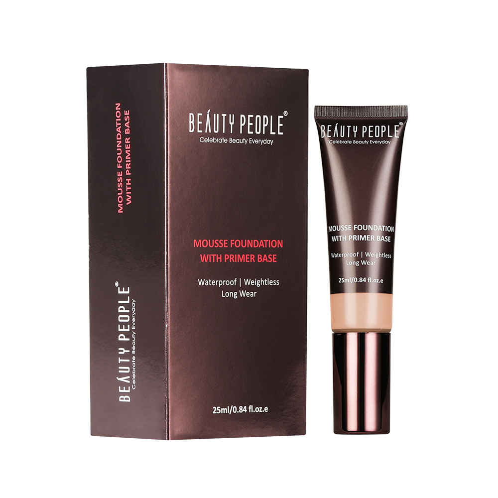 Buy Beauty People Mousse Foundation With Primer Base 02 Natural - Purplle