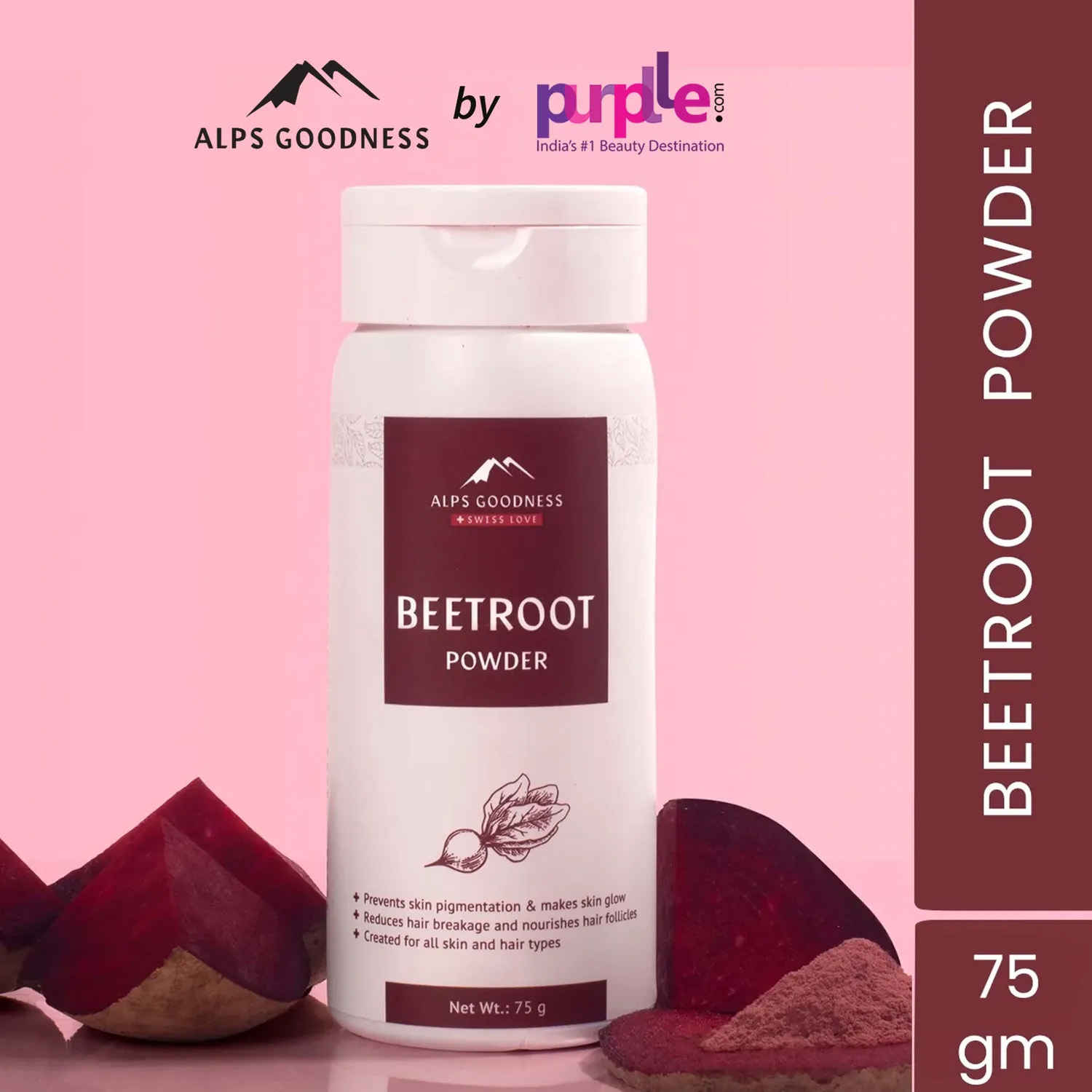 Buy Alps goodness Powder - Beetroot (75 gm)| 100% Natural Powder | No Chemicals, No Preservatives, No Pesticides | Can be used for Hair Mask and Face Mask |Beetroot Face Pack - Purplle