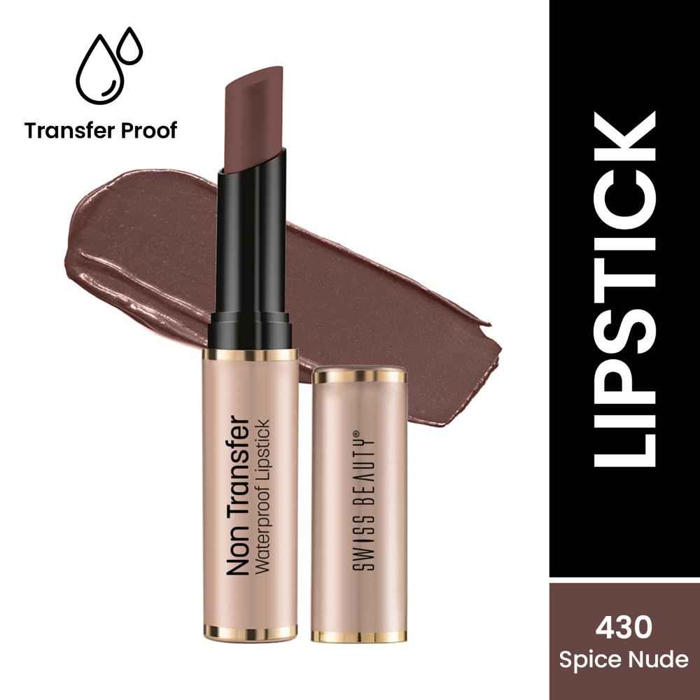 Buy Swiss Beauty Non Transfer Waterproof Lipstick 430 Spice Nude (3 g) - Purplle