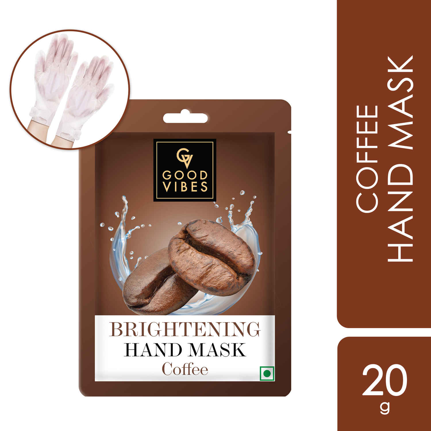 Buy Good Vibes Coffee Brightening Hand Mask | Moisturizing, Cleansing | Vegan, No Parabens, No Sulphates, No Alcohol, No Animal Testing (20 g) - Purplle