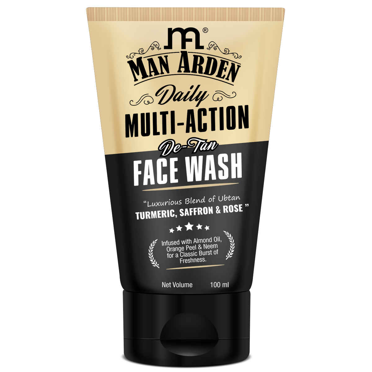 Buy Man Arden Daily Multi-Action De-Tan Face Wash Ubtan Turmeric + Saffron + Rose, 100 ml - Purplle