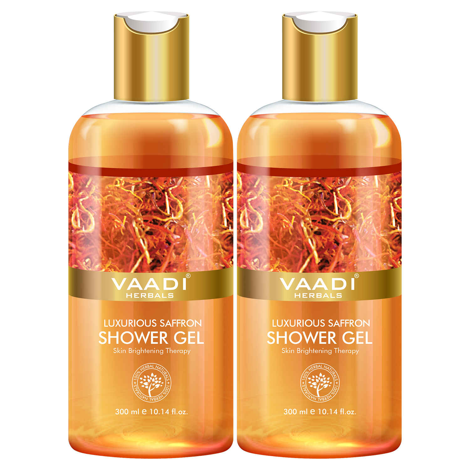 Buy Vaadi Herbals Luxurious Saffron Shower Gel Value Pack of 2 (300 ml x 2) - Purplle