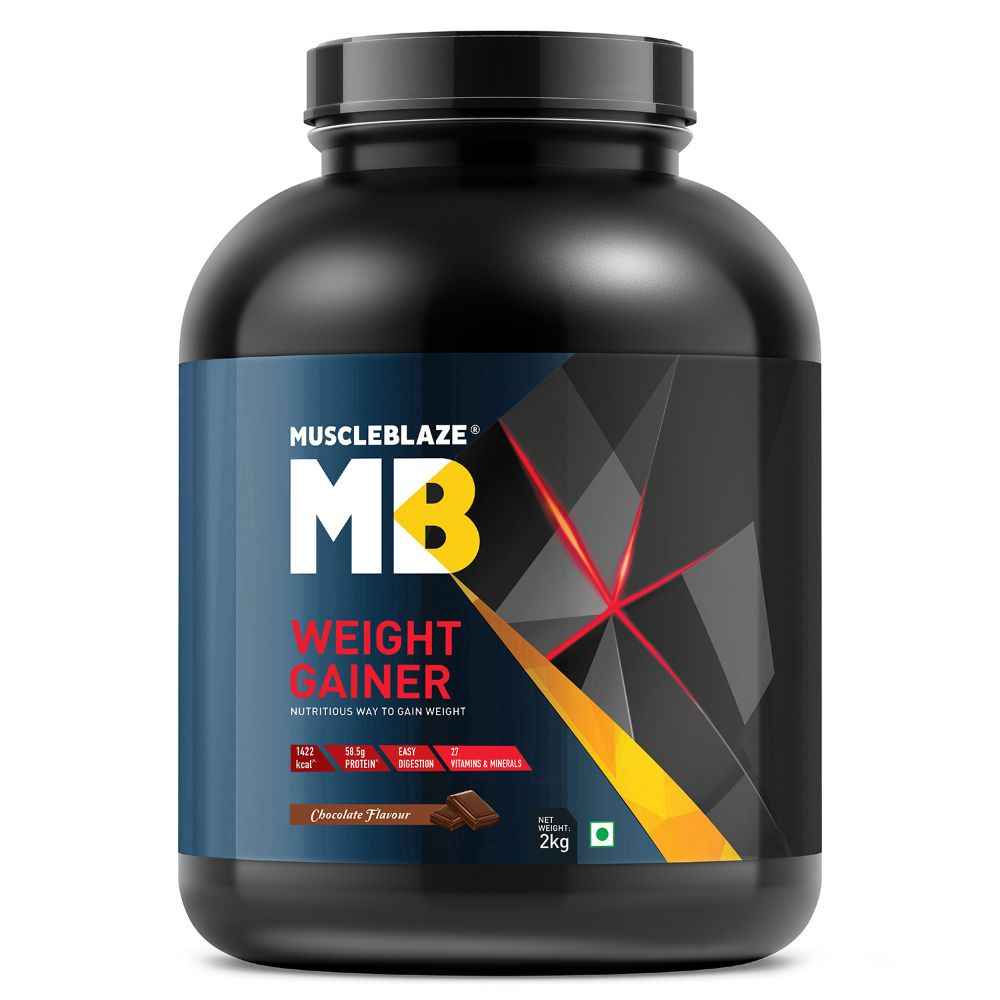 Buy MuscleBlaze Weight Gainer, 2 kg / 4.4 lb Chocolate - Purplle