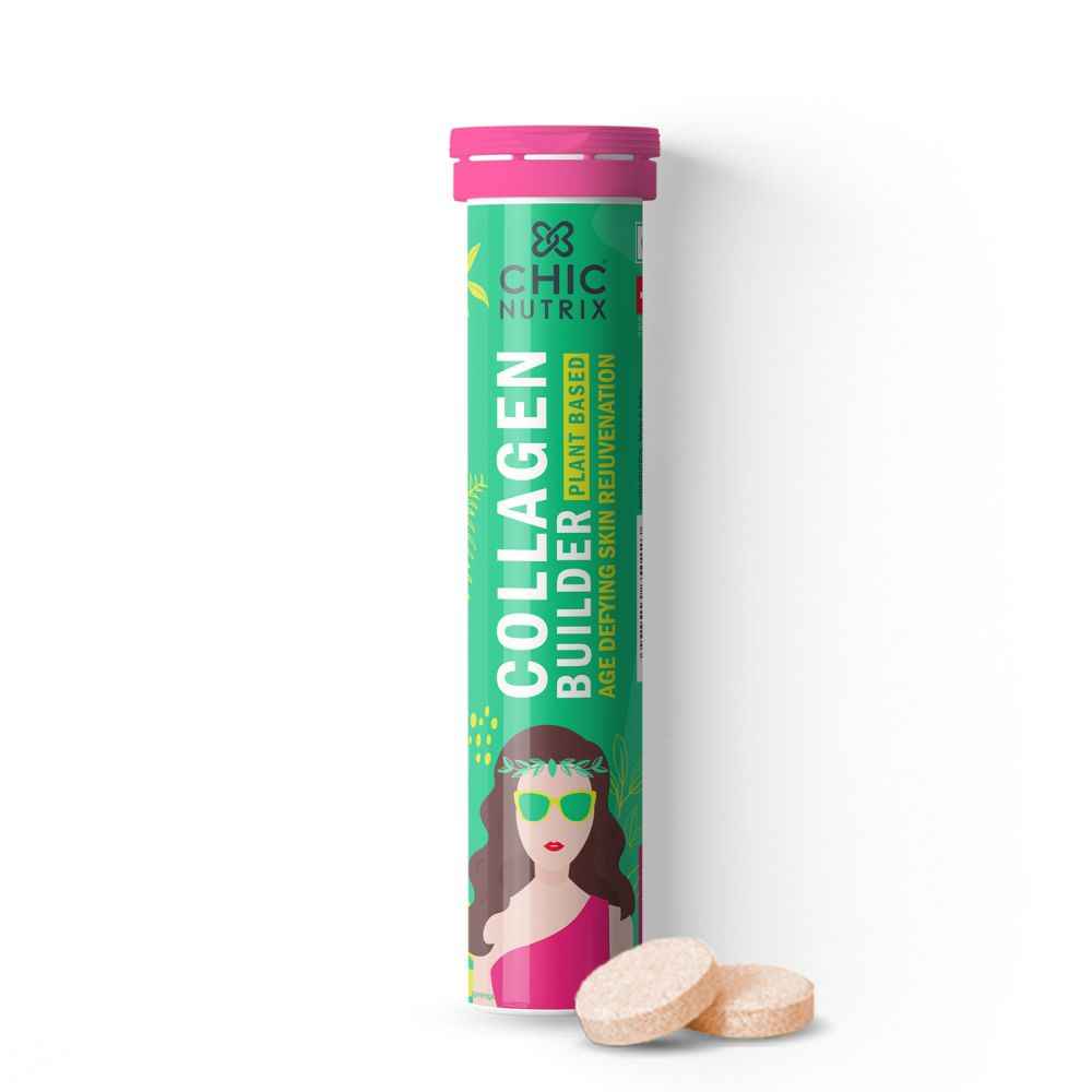 Buy Chicnutrix Plant Based Collagen Builder with Vitamin C, E, Biotin, Bamboo & Acerola Extract - 20 Effervescent tablets - Purplle