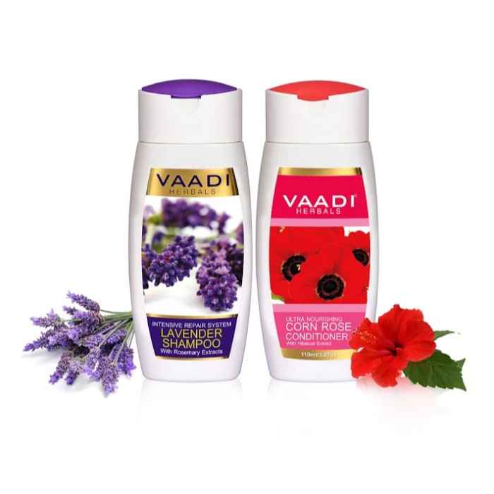 Buy Vaadi Herbals Lavender Shampoo with Corn Rose Conditioner (110 ml x 2) - Purplle