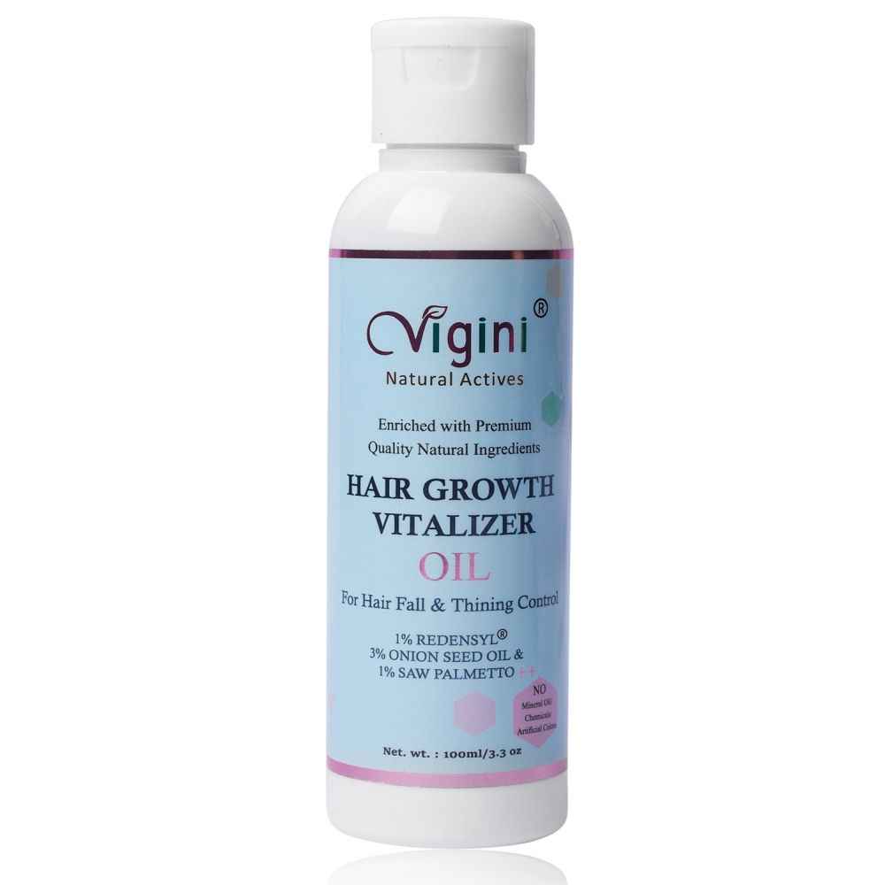 Buy Vigini 1% Redensyl Hair Growth Regrowth Hair Care Scalp Treatment Nourishing Tonic Revitalizer Control Fall Loss Thinning Damage, Fenugreek Saw Palmetto Onion Seed Olive Coconut Castor Oil Strong Healthy Hair Men Women 100ml - Purplle