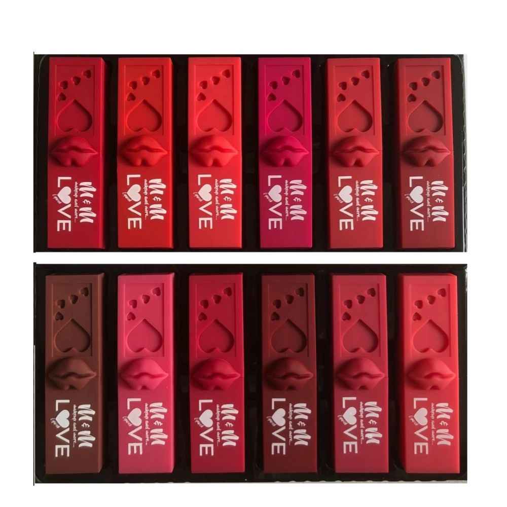 Buy M&M Pack of 12 Matte Look Long Stay Multicolor Love Lipstick - Purplle