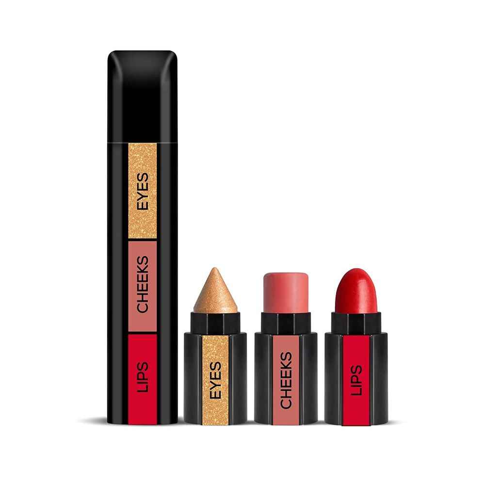 Buy M.N. 3in1 Push, Pop and Play Eyes cheeks and Lips Makeup Stick - Purplle