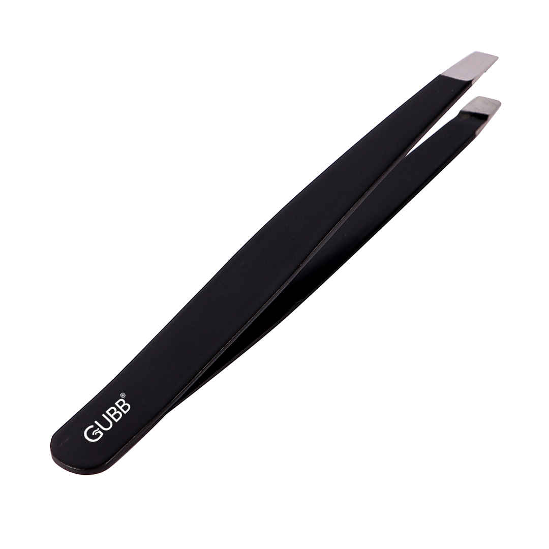 Buy GUBB Slant Tip Tweezer For Eyebrows & Hair Removal, Black - Purplle
