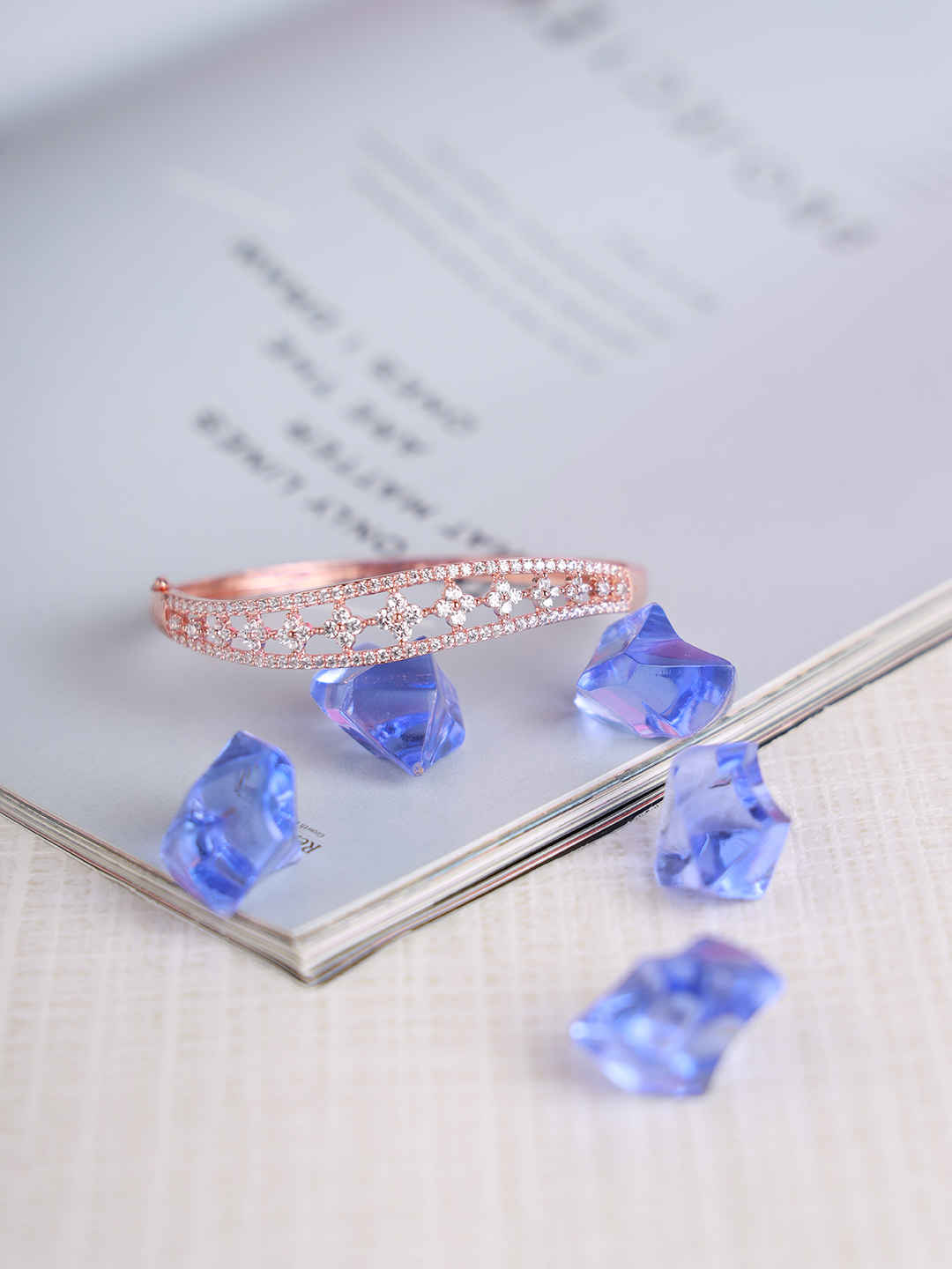 Buy Jazz And Sizzle Rose Gold-Plated American Diamond Studded Bracelet - Purplle