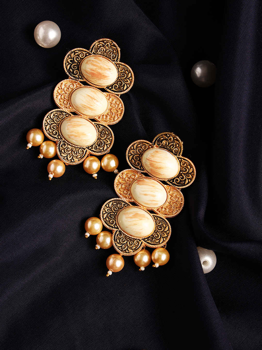 Buy Jazz And Sizzle Stone studded Meenakari work Drop Earrings - Purplle
