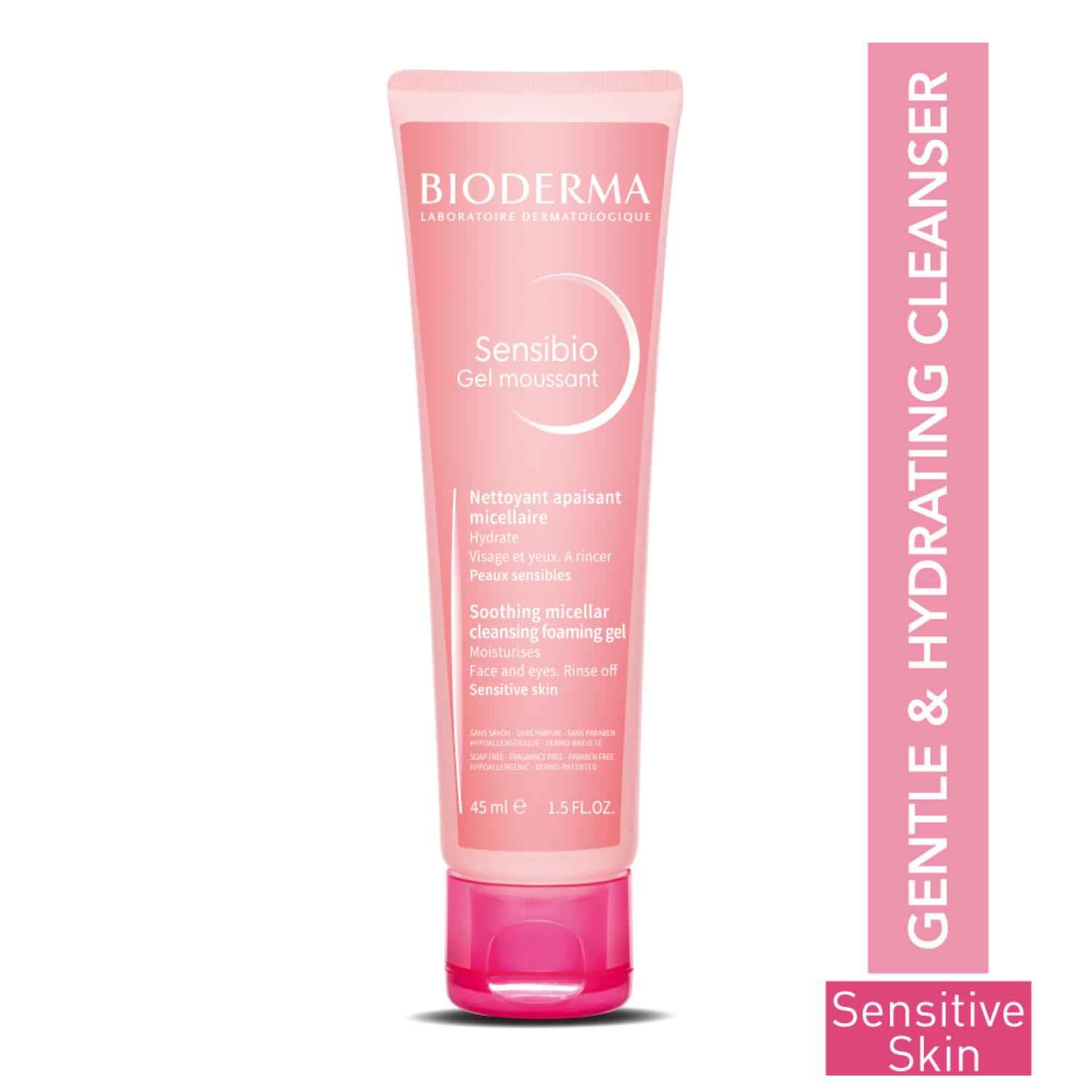 Buy Bioderma Sensibio Gentle Soothing Micellar Cleansing Foaming Gel For Sensitive Skin, 45ml - Purplle