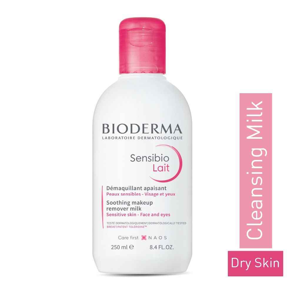 Buy Bioderma Sensibio Lait Demaquillant Soothing makeup removing milk that gently cleanses sensitive skin, 250ml - Purplle