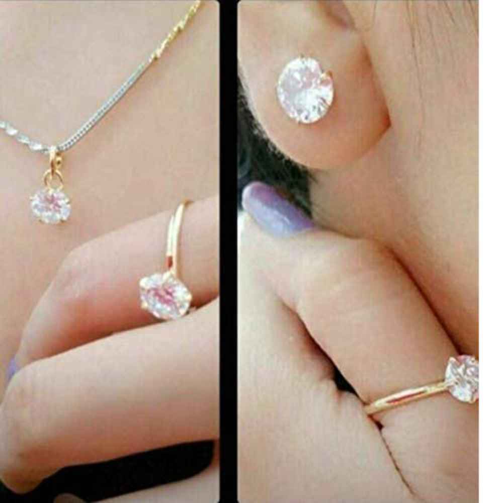 Buy Pujvi Fashions AD stone pendant set combo with ring for girls and women - Purplle