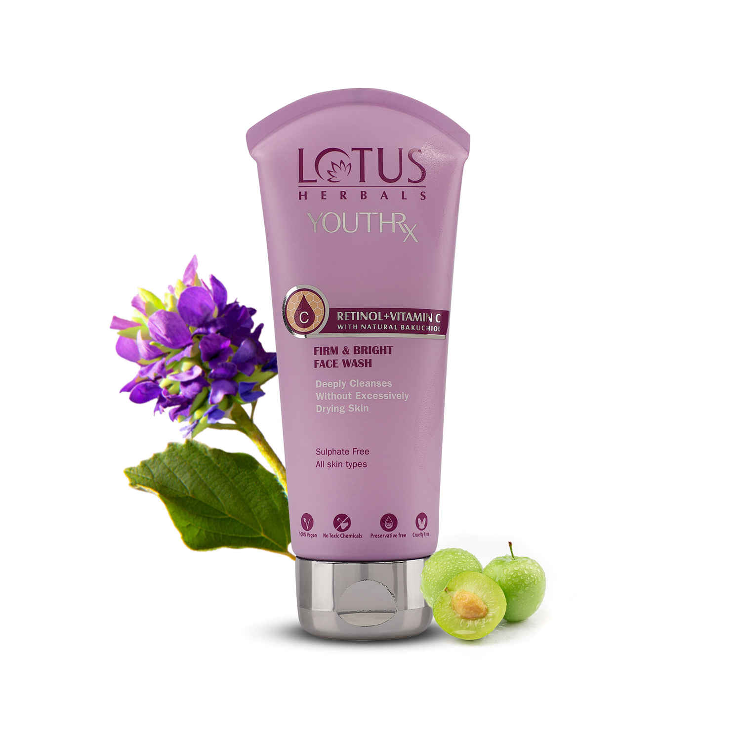 Buy Lotus Herbals YouthRx Firm & Bright Face Wash | Bakuchiol Retinol & Vitamin C | Anti Ageing & Brightening | 100ml - Purplle