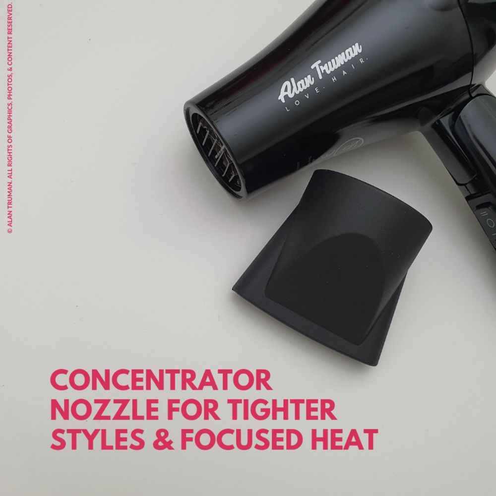 Buy Alan Truman Mini Dryer - 1000 Watts DC Motor Hair Dryer - Black | Economic Yet Powerful Hair Dryer|Foldable Body For Easy Storage| Frizz Free Salon Like Blow Style| Safety Against Hair Pulling Accidents| 2 Heat And Speed Settings - Purplle
