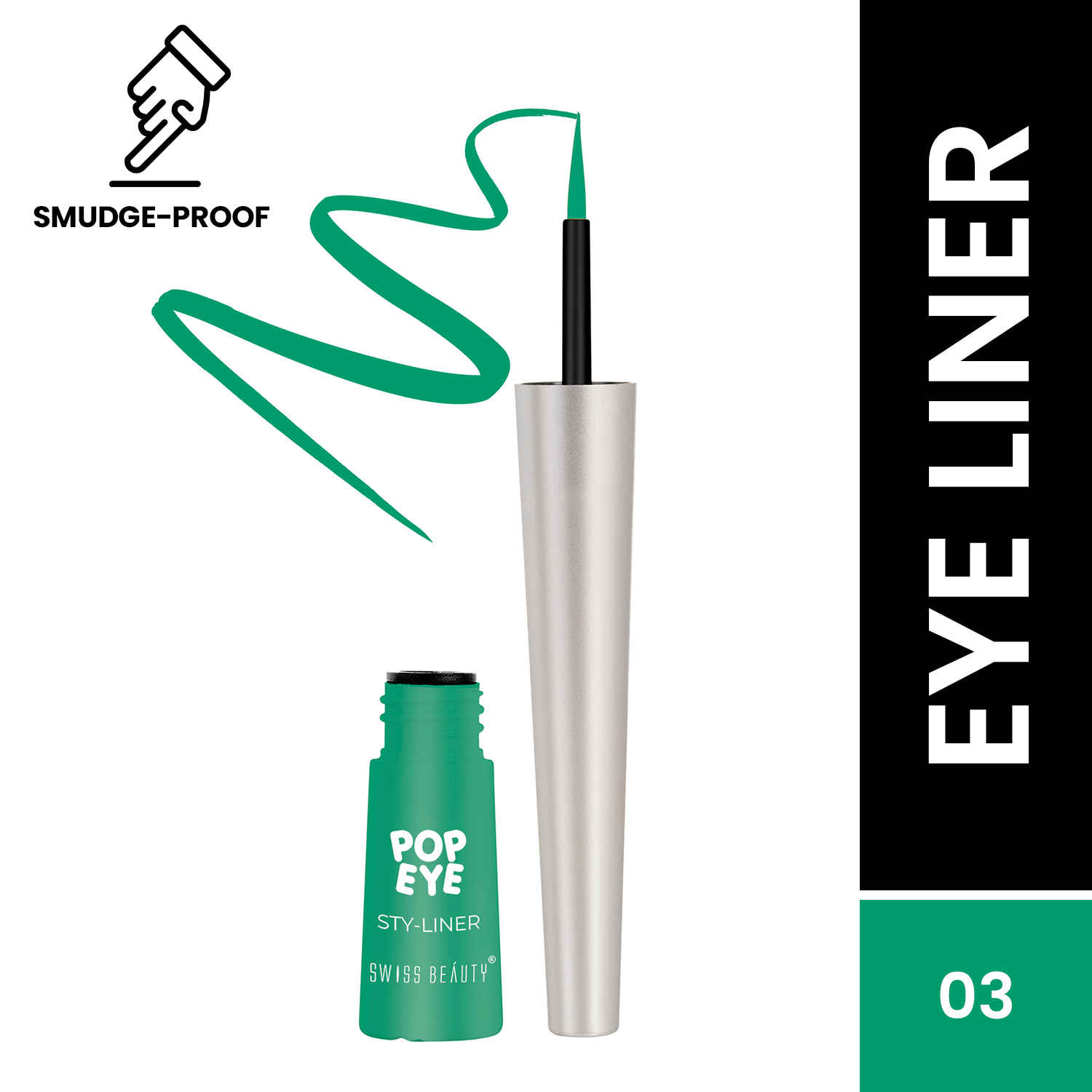 Buy Swiss Beauty Pop Eye Sty-Eyeliner 03 Clover Green (3 ml) - Purplle