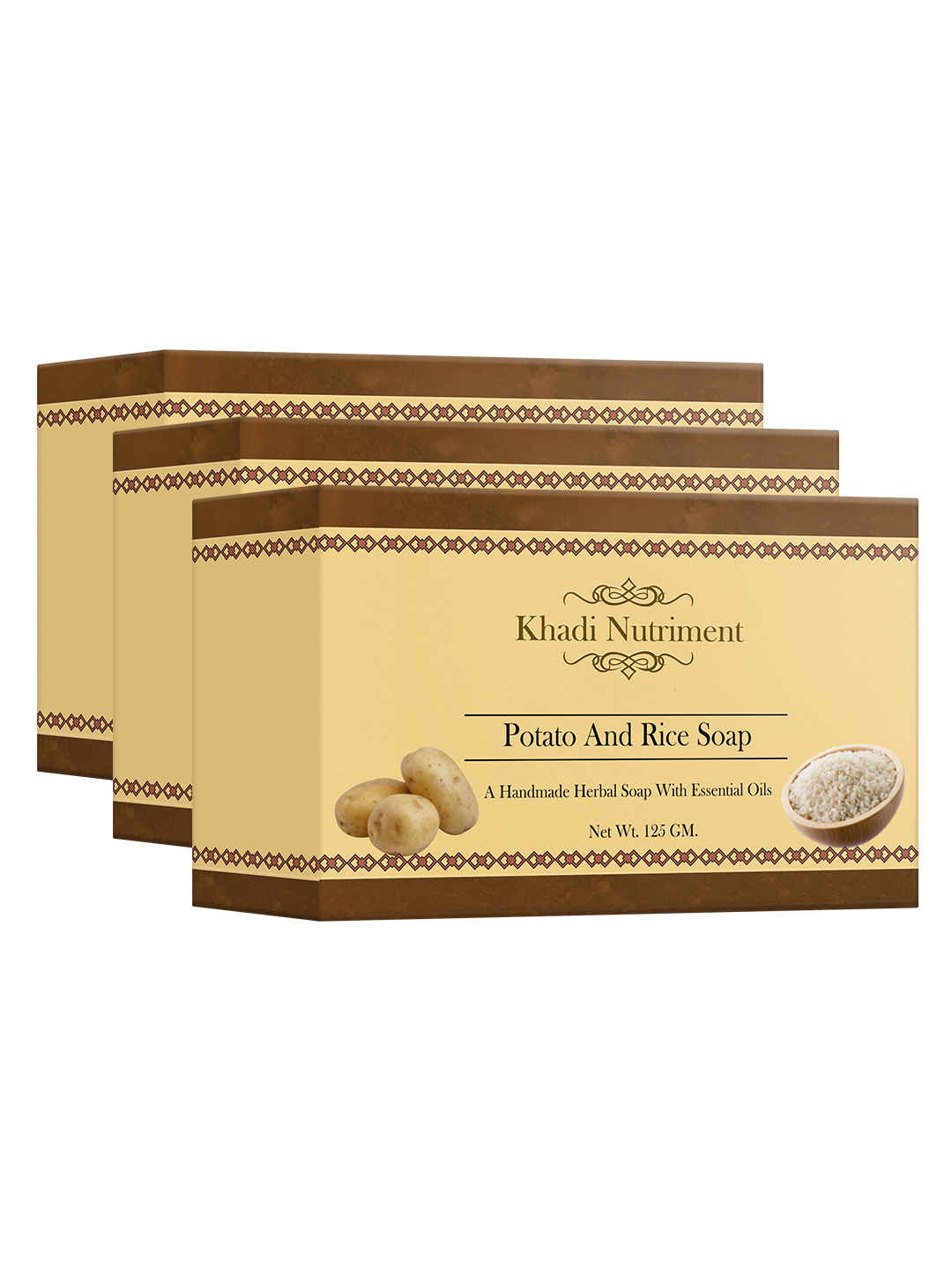 Buy Khadi Nutriment Potato and Rice Soap, 125 gm (Pack of 3) - Purplle