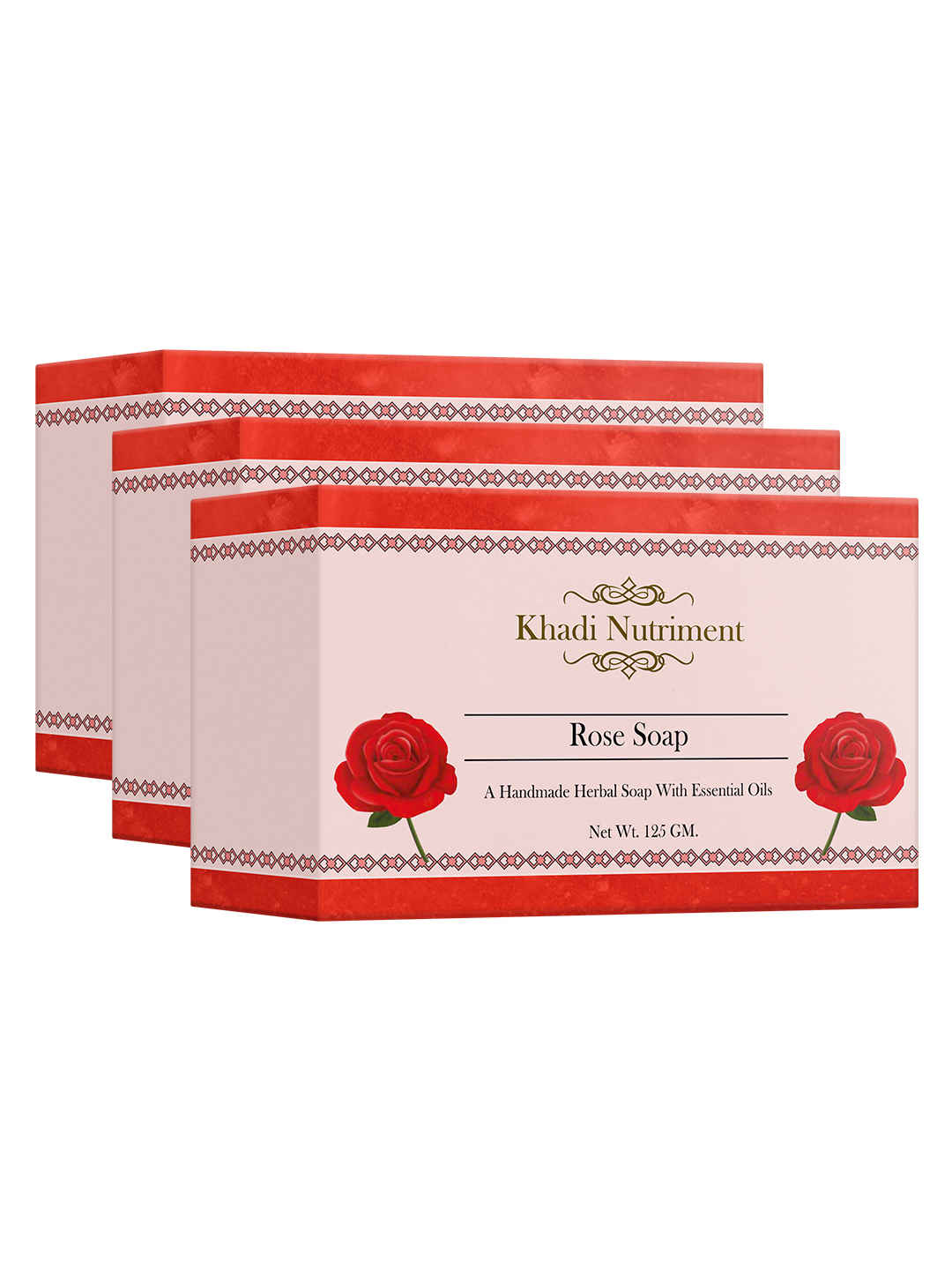 Buy Khadi Nutriment Rose Soap,125 gm (Pack of 3) - Purplle