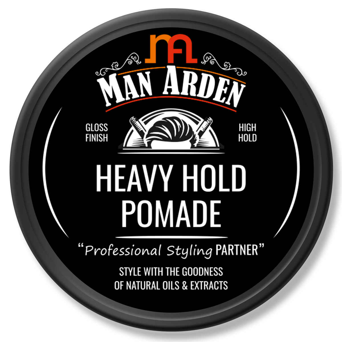 Buy Man Arden Heavy Hold Pomade Professional Styling For Gloss Finish, High Hold, Easy Wash Off, Anytime Re-Stylable (50 g) - Purplle