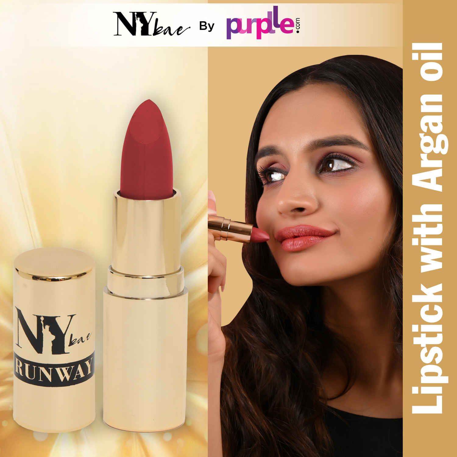 Buy NY Bae Runway Matte Lipstick | Infused With Argan Oil | Moisturising | Long Lasting | Light weight- Rehearsal Look 19 (4.5 gm) - Purplle