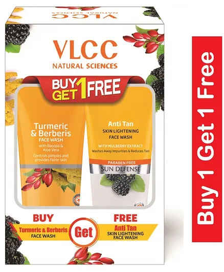 Buy VLCC Turmeric & Berberries Face Wash + Anti Tan Skin Lightening Face Wash (150 ml) - Purplle